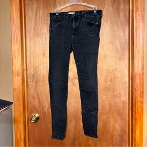 Adriano Goldschmied Black Ankle Zip Skinny Jeans